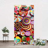 Lofaris Colorful Knitted Floral Plate Ethiopian Rectangle Backdrop